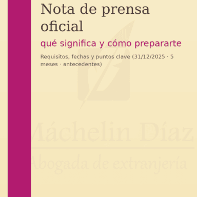 Nota de prensa oficial sobre regularización migratoria 2026, abogada de extranjería en Madrid.