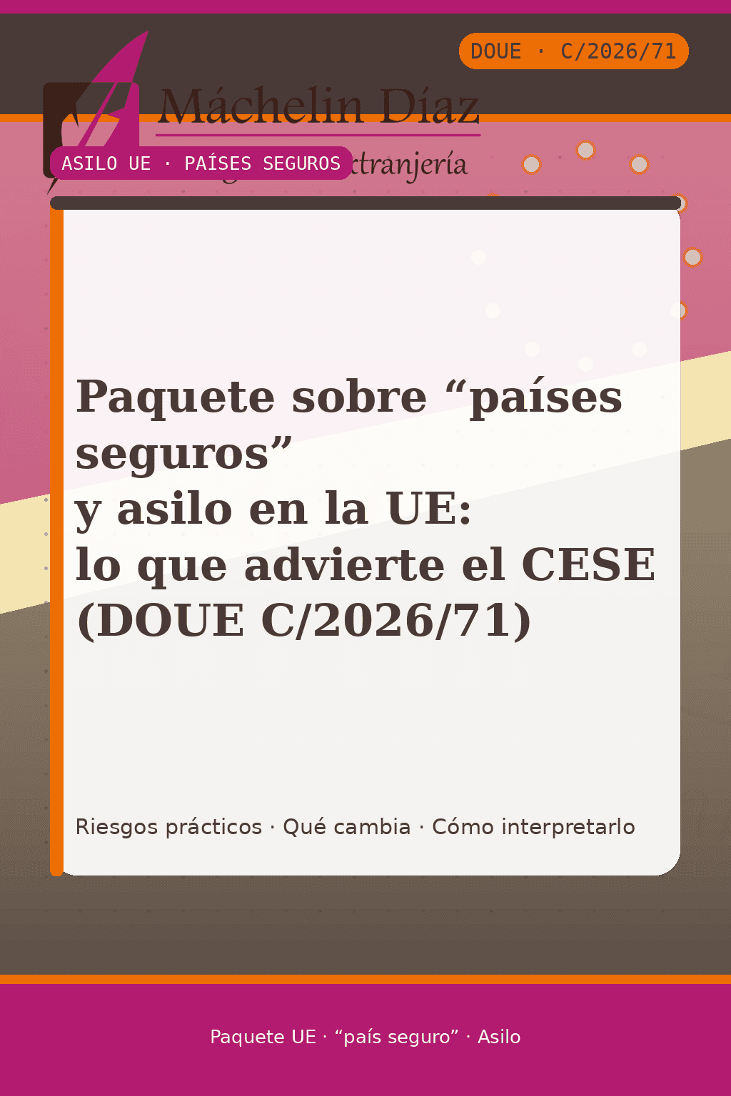 Paquete sobre países seguros y asilo en la UE, con advertencias del CESE (DOUE C/2026/71).