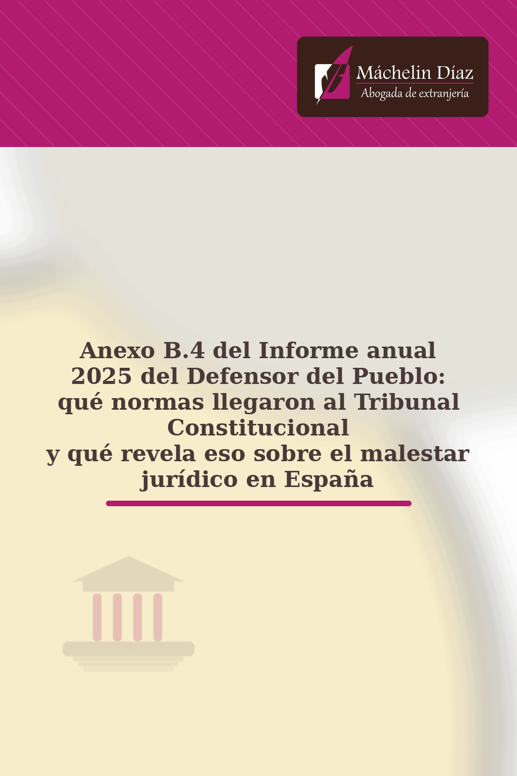 Portada del informe anual 2025 del Defensor del Pueblo sobre normas en el Tribunal Constitucional.