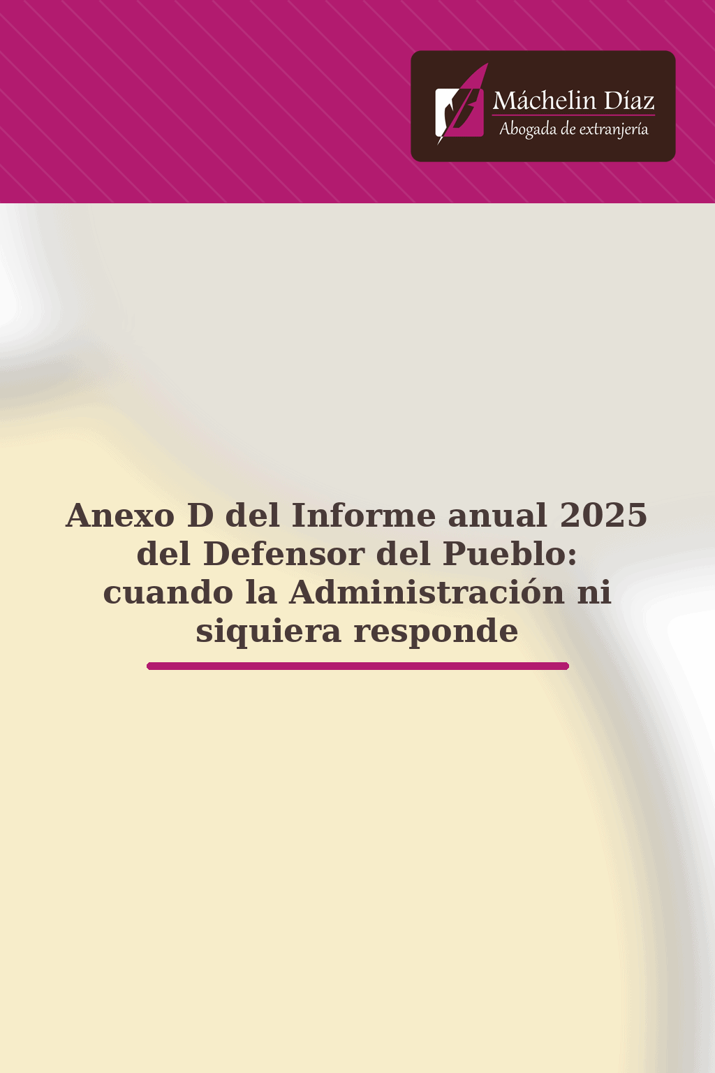 Elaboración de un documento legal con el logo de una abogada de extranjería en Madrid.