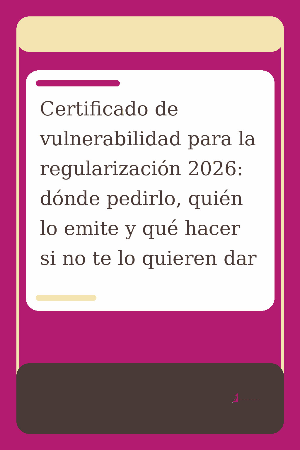 Certificado de vulnerabilidad para la regularización 2026, emitido por abogada de extranjería en Mad.