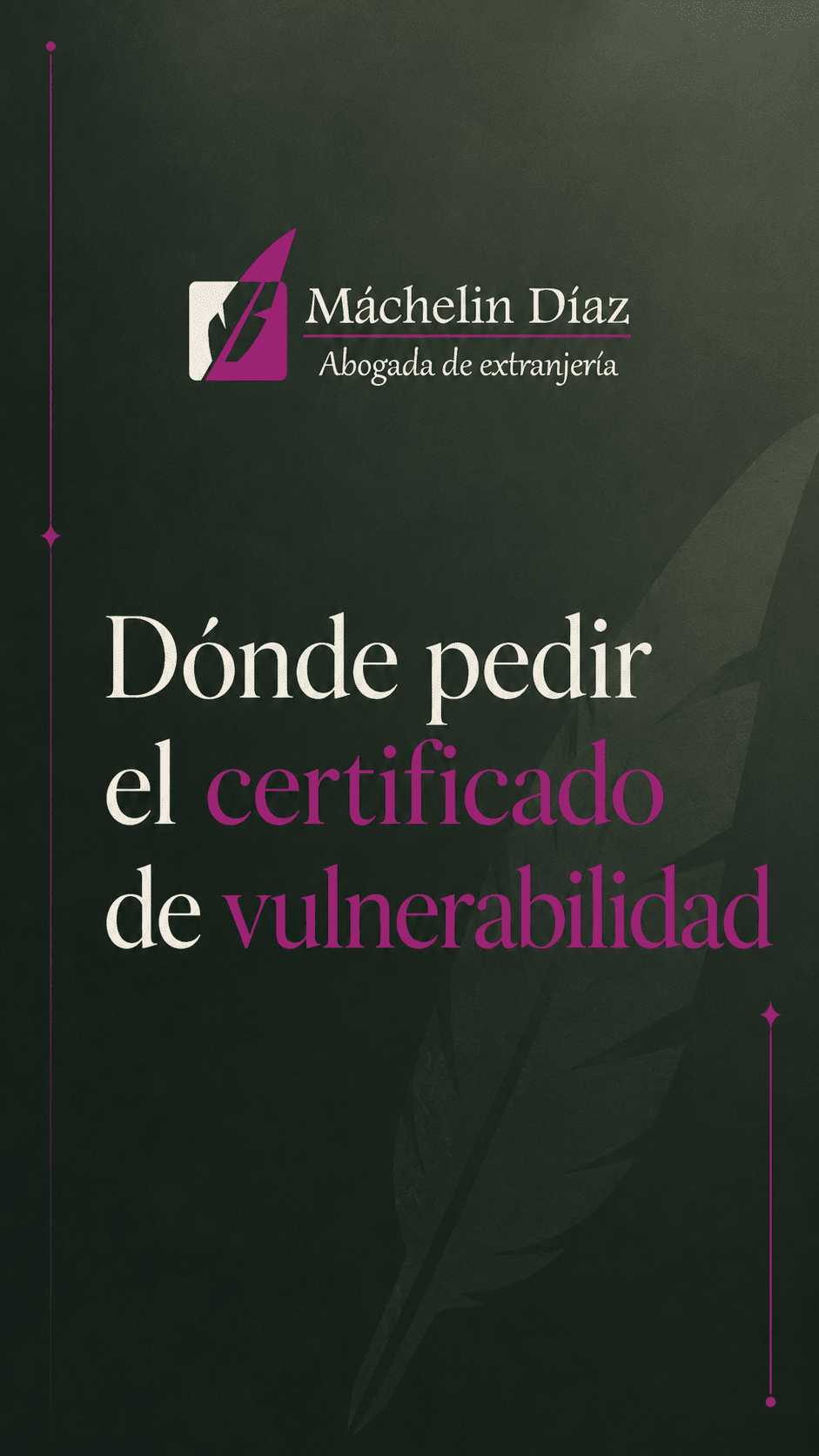 Abogada de extranjería muestra información sobre certificado de vulnerabilidad en Madrid.