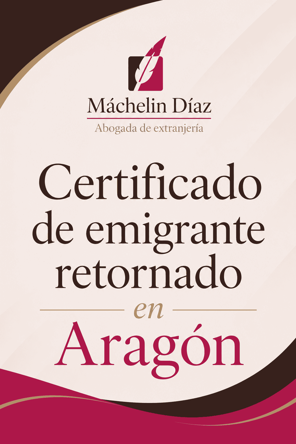 Certificado de emigrante retornado en Aragón, con logo y diseño profesional.