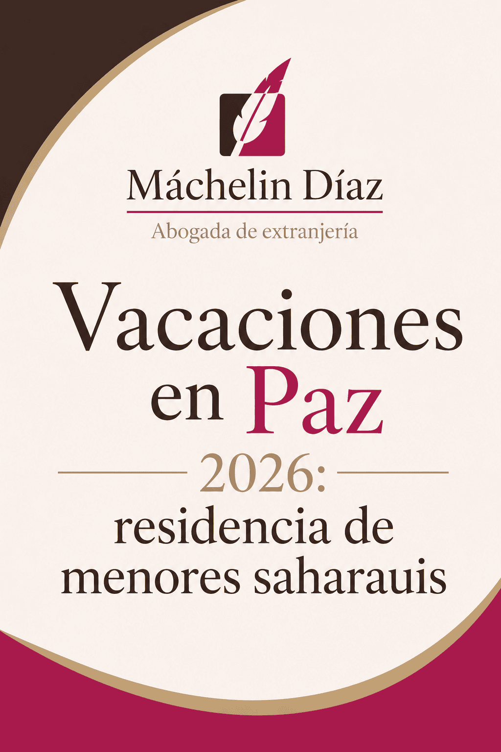 Cartel de evento Vacaciones en Paz 2026 con logo y texto en español.