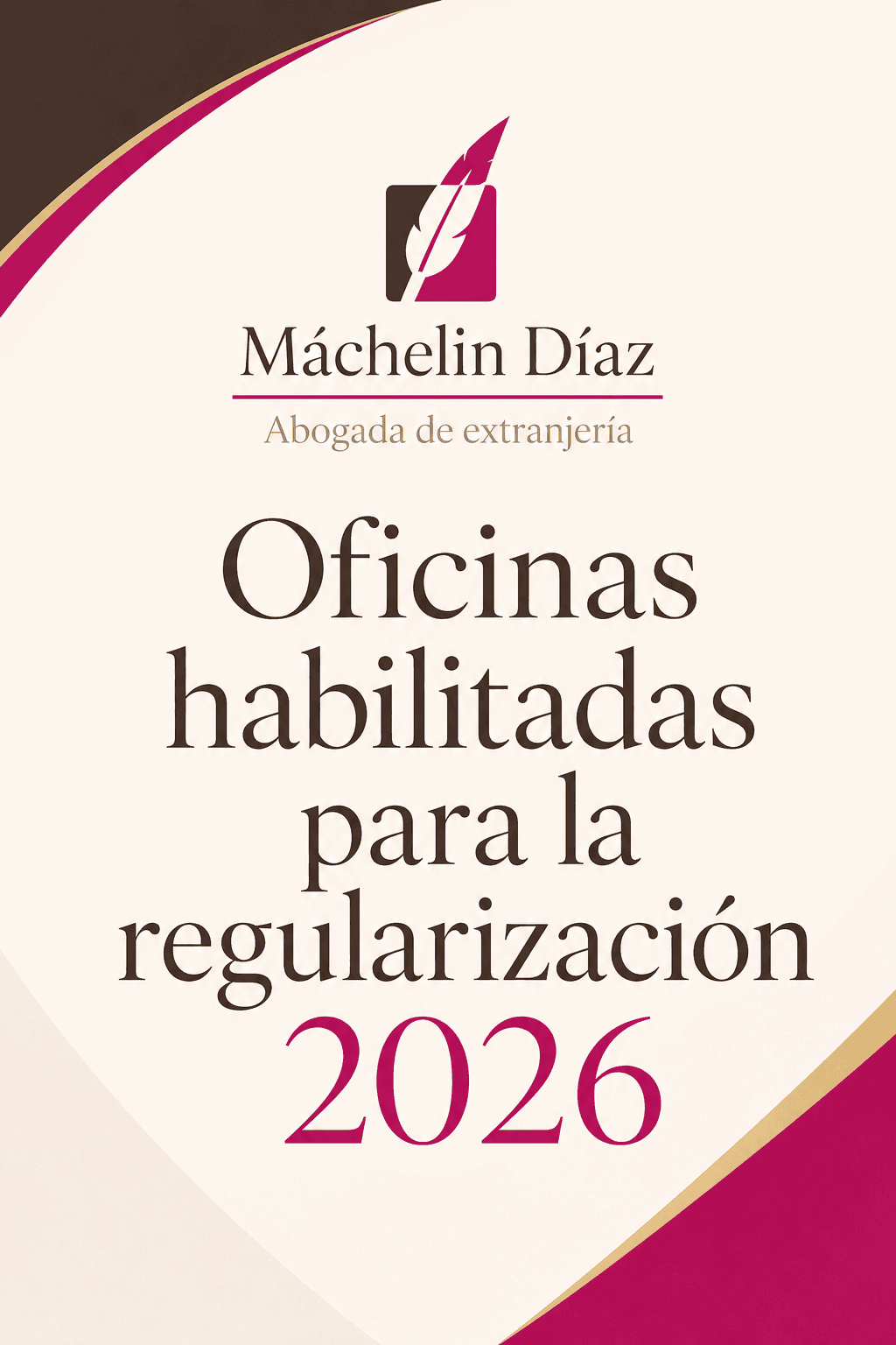 Cartel con logo y texto sobre oficinas habilitadas para regularización 2026.