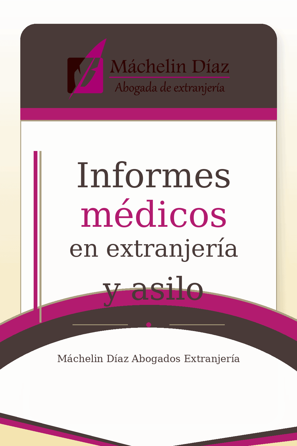 Cartel de servicios de informes médicos en extranjería y asilo en Madrid.