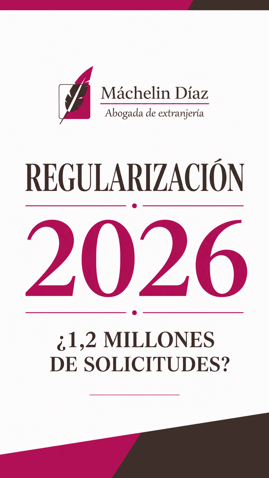 Cartel informativo sobre la regularización 2026 y solicitudes en Madrid.