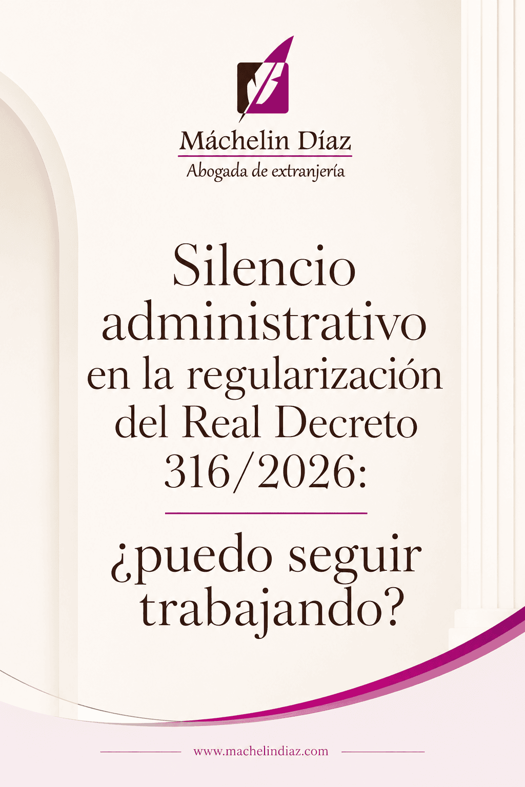 Cartel informativo sobre silencio administrativo y trabajo en regularización en Madrid.