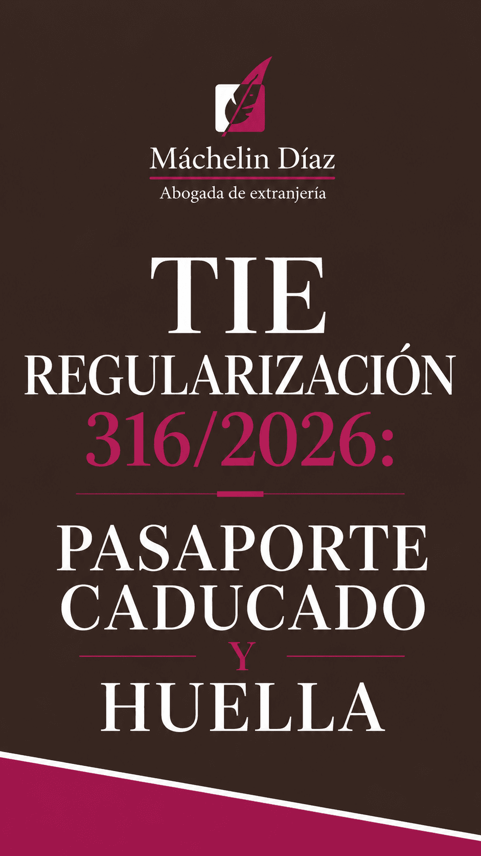 Cartel informativo sobre regularización extraordinaria TIE, pasaporte caducado y huella.