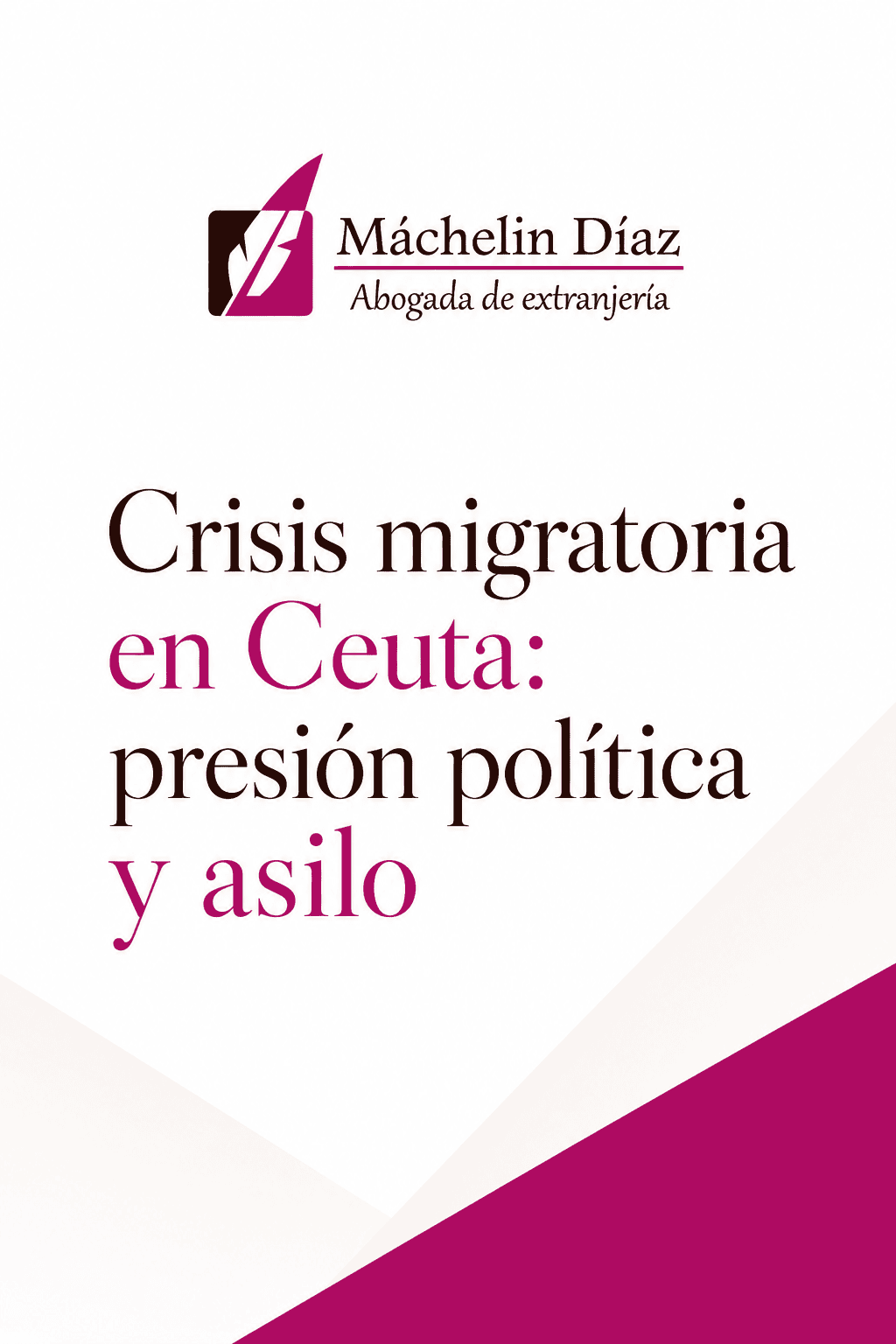 Portada de publicación sobre crisis migratoria en Ceuta con logo y título en español.