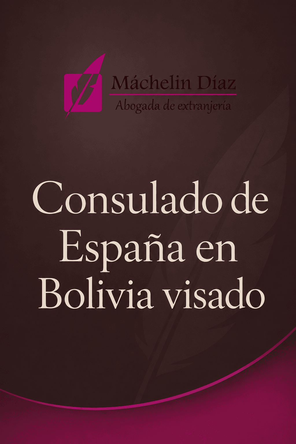 Cartel del consulado de España en Bolivia con logo y texto en español.