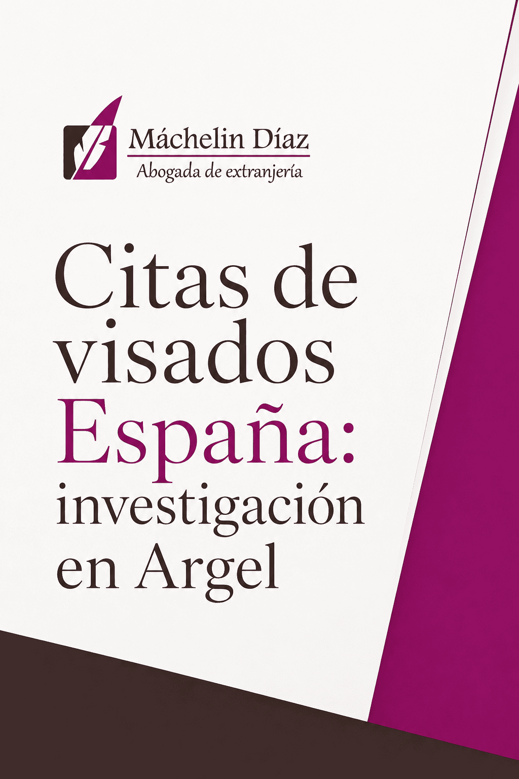 Portada de un documento sobre citas de visados en España y Argel, con logo y texto en español.