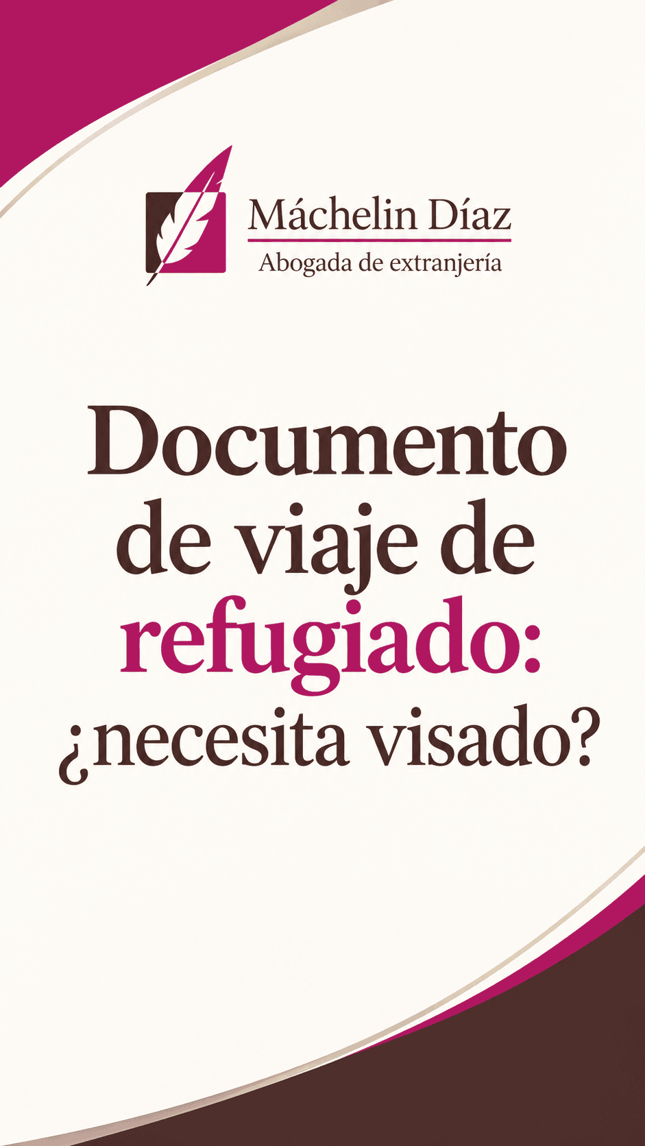 Portada de documento de viaje de refugiado con texto en español y logo de Máchelin Díaz.