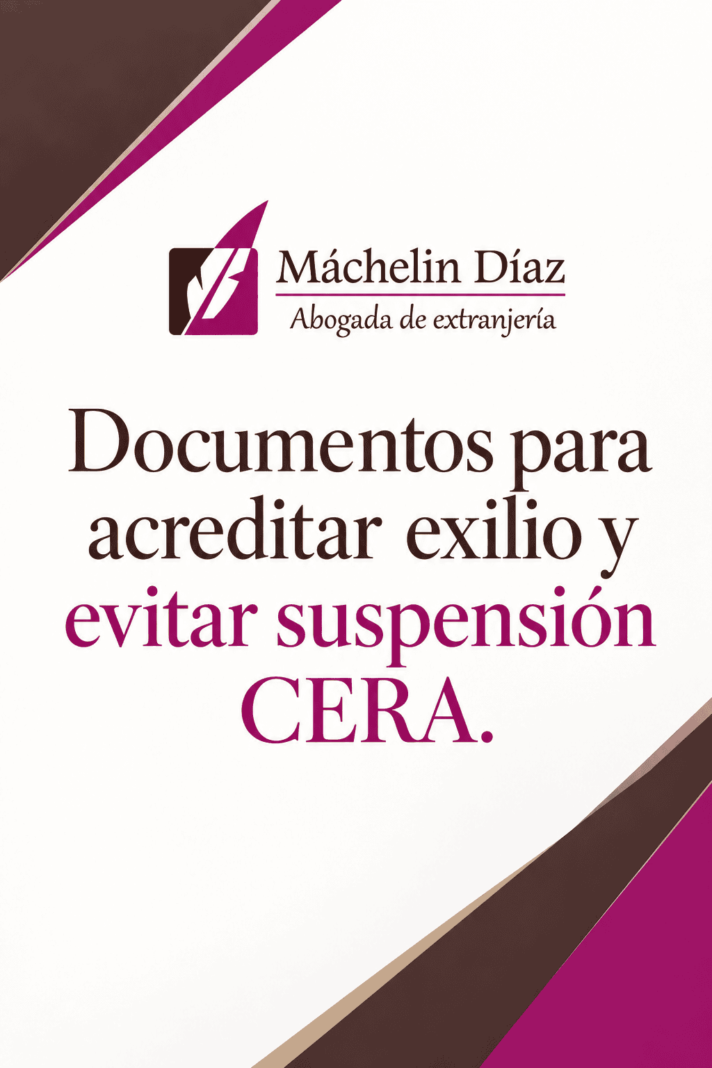 Portada de documento con logo y título sobre exilio y suspensión CERA en Madrid.