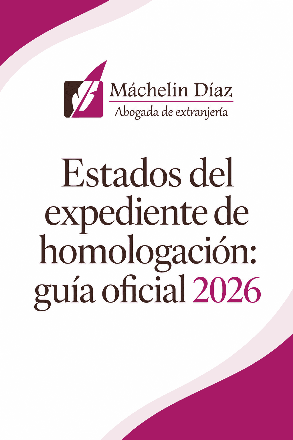 Portada del libro sobre estados del expediente de homologación, con logo y título en español.